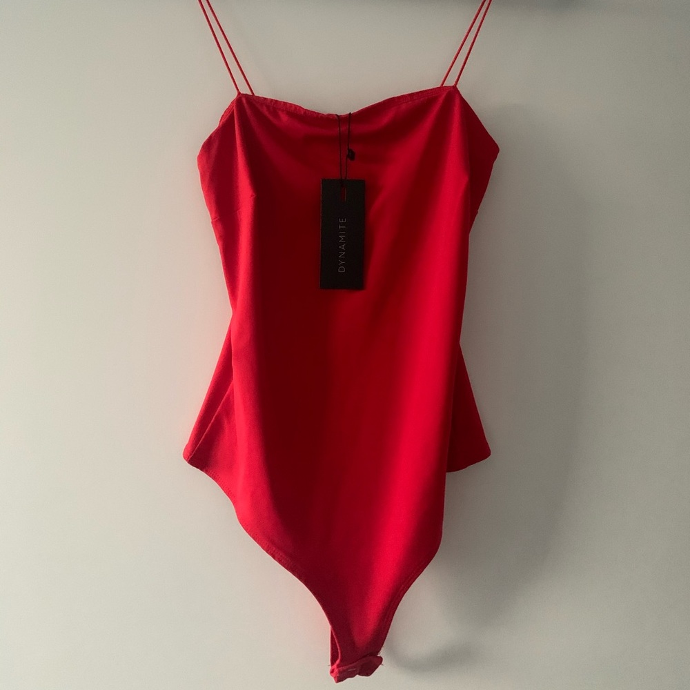 Dynamite | Thin strap, square neck bodysuit
